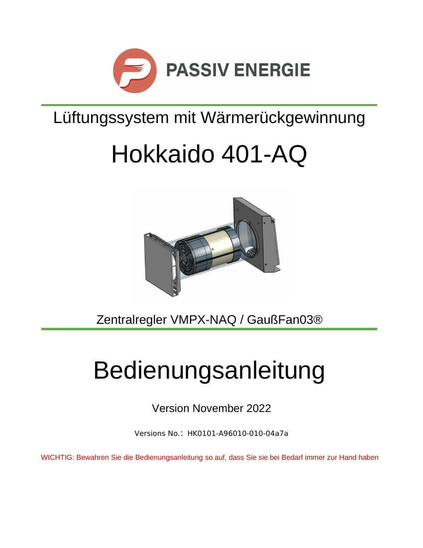 Cover
                        Bedienungsanleitung AQ