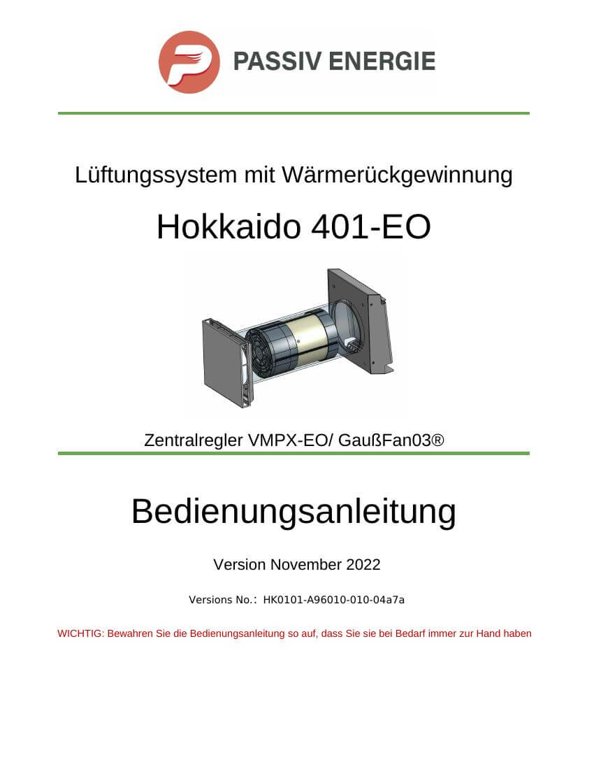 Cover
                        Bedienungsanleitung EO